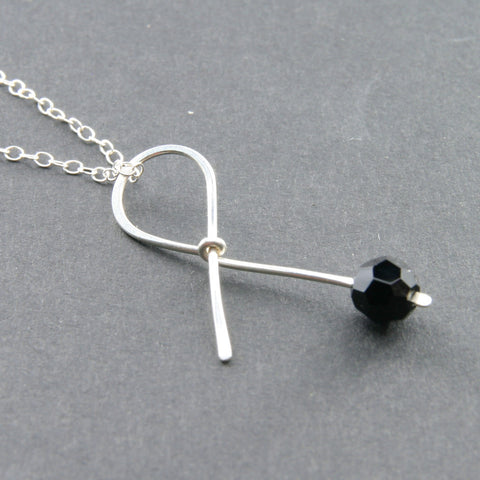 Black Ribbon Necklace . HOPE