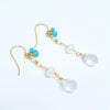 turquoise pearl gold earrings