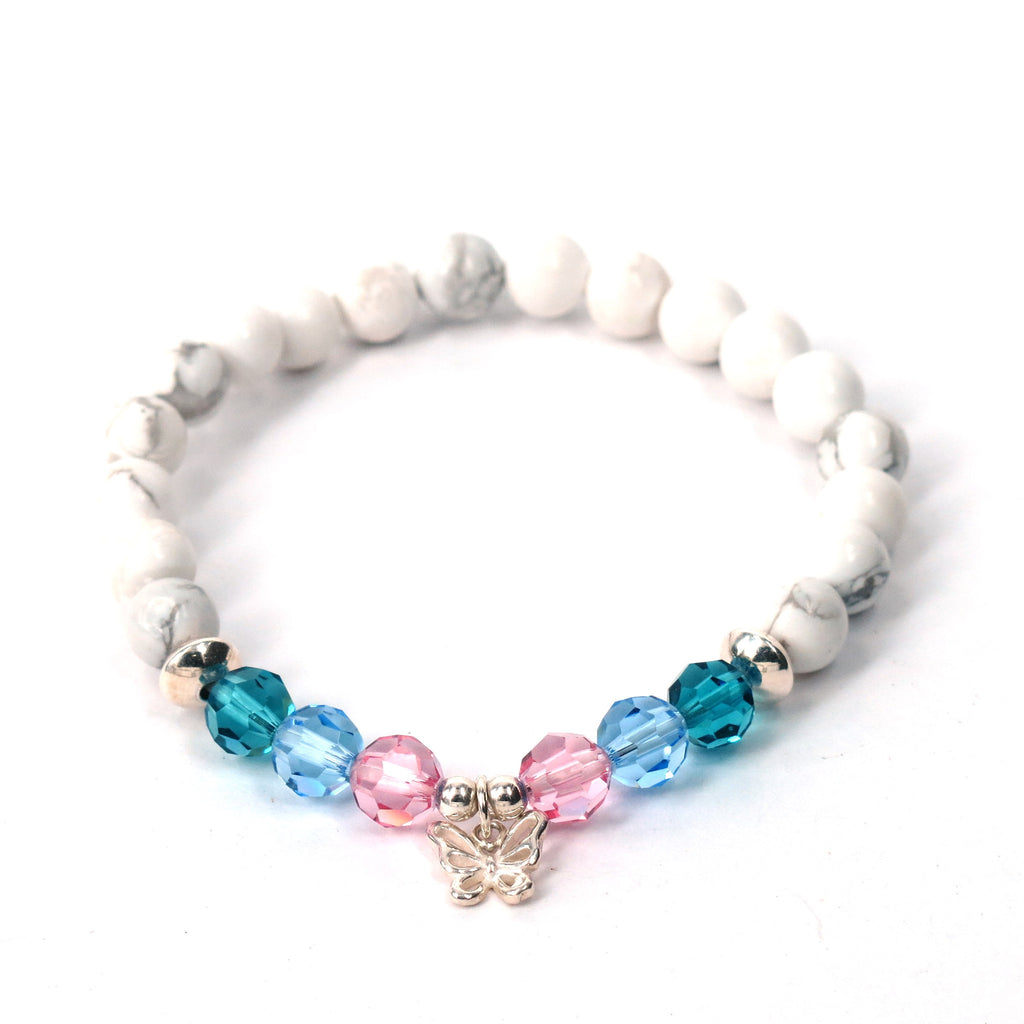 butterfly bracelet gift for thyroid patient pink blue teal