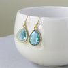 Aquamarine Gold Drop Earrings #2