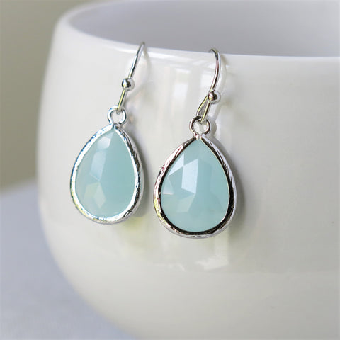 Misty Blue Silver Drop Earrings #2
