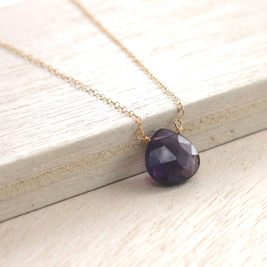 Amethyst Gold Solo Necklace