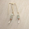 Aquamarine Gold Twigs Earrings