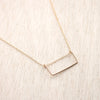 Rectangle Gold Bar Necklace - 1 inch