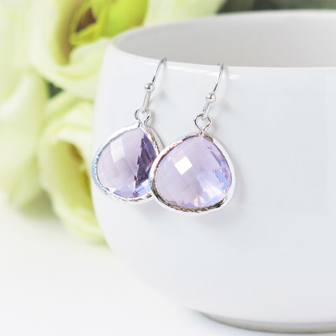 Lavender Silver Drop Earrings #1