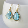 Aquamarine Gold Drop Earrings #2