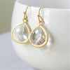 Gold Crystal Drop Earrings #1