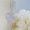 lavender amethyst silver elongated earrings