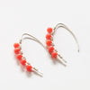 coral mini curve earrings