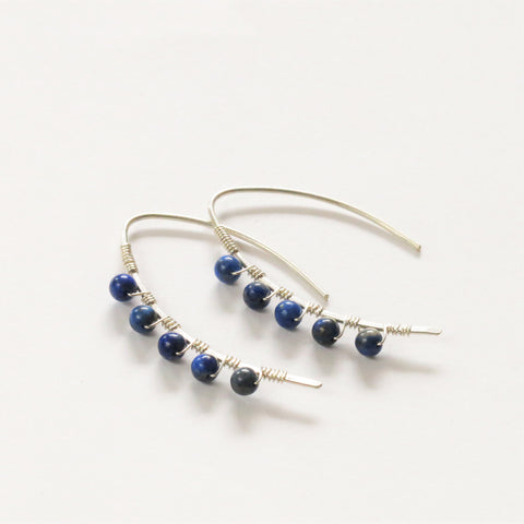 Lapis Lazuli mini curve earrings
