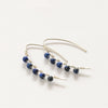 lapis lazuli silver mini curve earrings