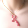 pink ribbon necklace gift for breast cancer survivor patient