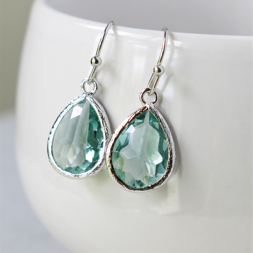 green earrings prasiolite silver earrings