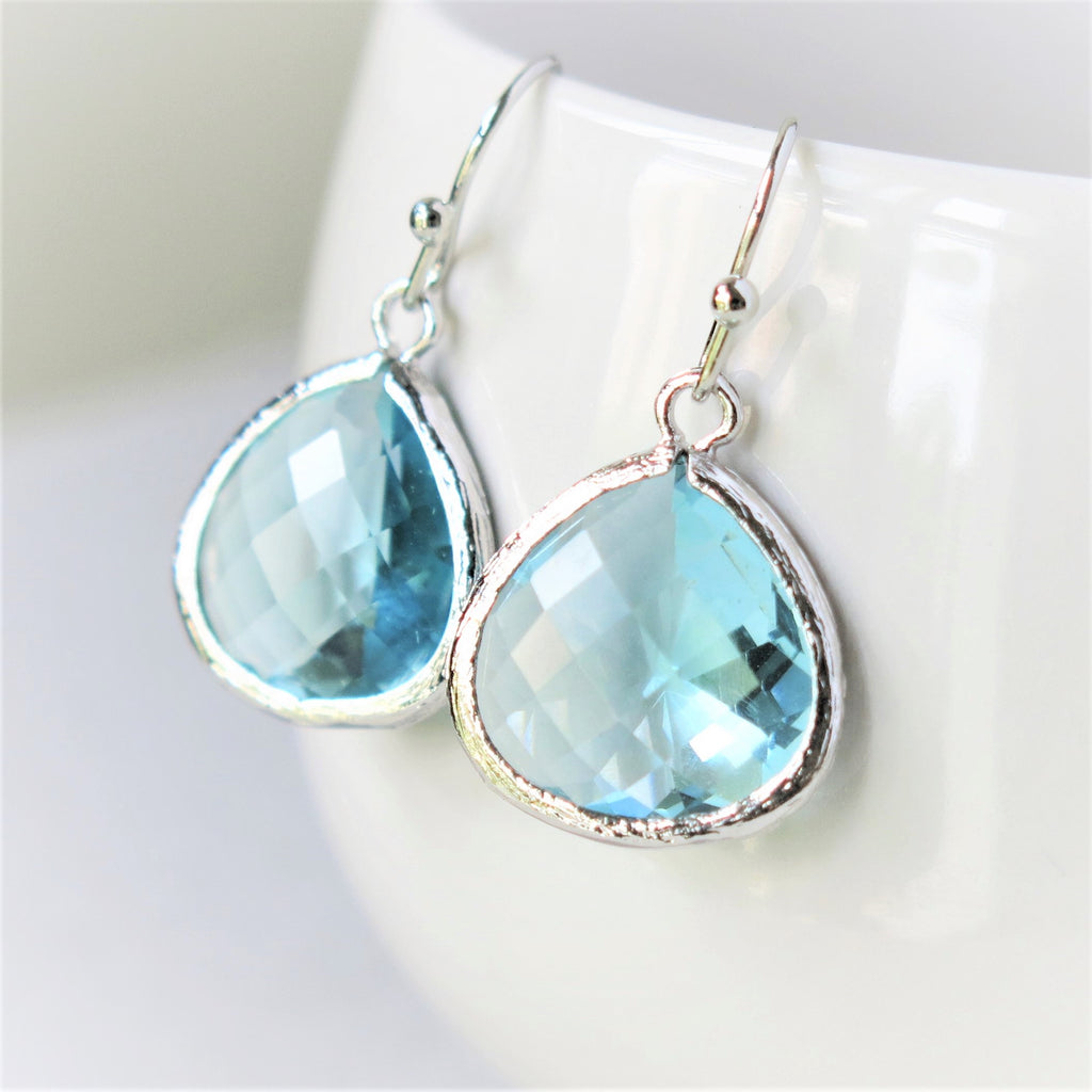 aqua blue earrings aquamarine earrings