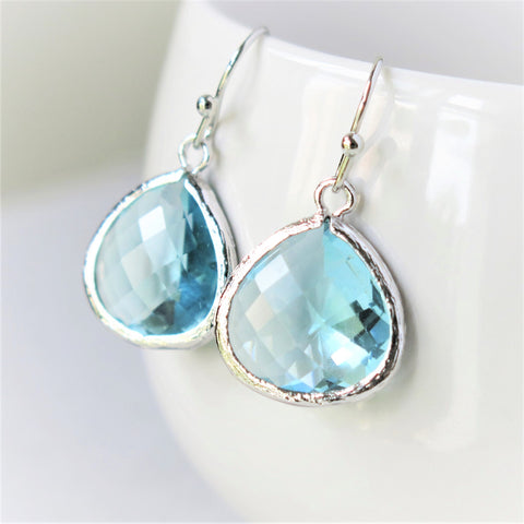 Aquamarine Silver Drop Earrings #1